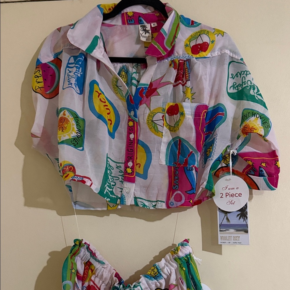 Colorful Graphic Women's Swim Coverup Set